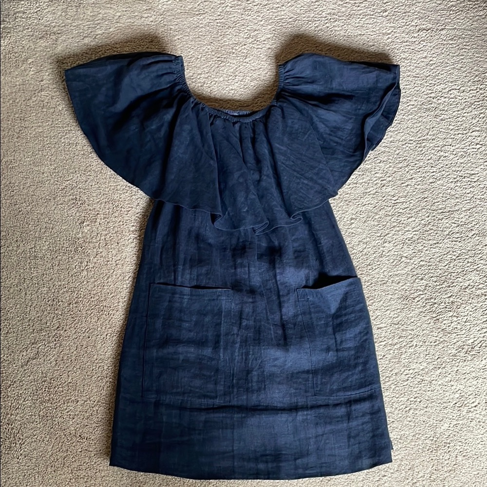 Reformation Blue Flutter Sleeve Mini Sundress